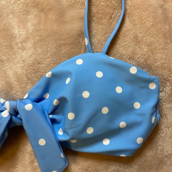 Polka Dot Tie Front Bikini Top - Picture 3 of 7